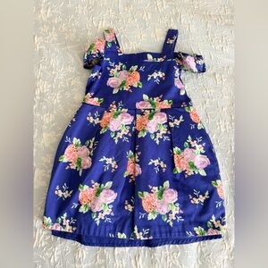 Janie and Jack Royal Blue Floral Sundress with Pink & Coral Flowers
